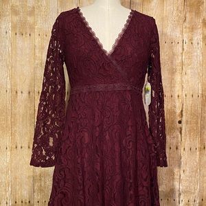 NEW Altar’d State Burgundy Lace Dress